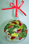 Palla natalizia in vetro soffiato decorata a mano